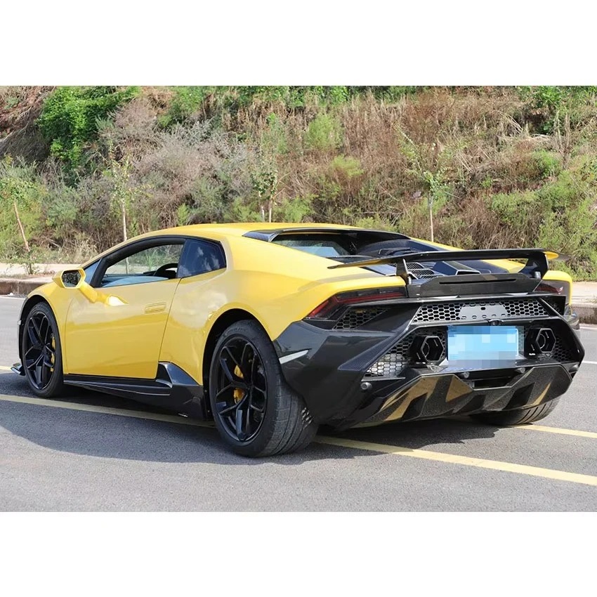 Tecnica Style Dry Half Carbon Fiber Body Kit Car Bumper Hood Bonnet Wing Spoiler Side Skirts For Lambo Huracan LP580 LP610